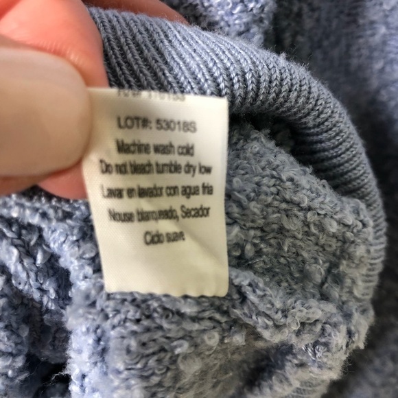 Warm and Cozy by Poof Pullover Textured Long Sleeve Size Large Blue - Picture 8 of 8